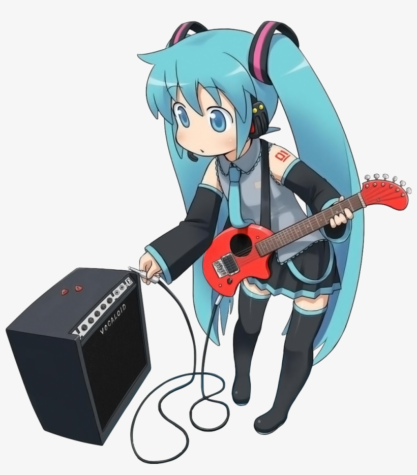 ) Pss Akan Membagikan Png Png Apa Hatsune Miku - Miku Hatsune And Guitar, transparent png download