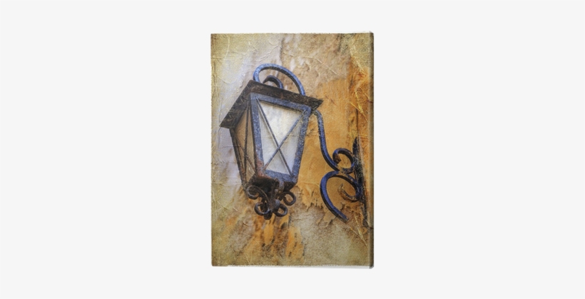 Old Lantern- Artistic Vintage Picture Canvas Print - Painting, transparent png download