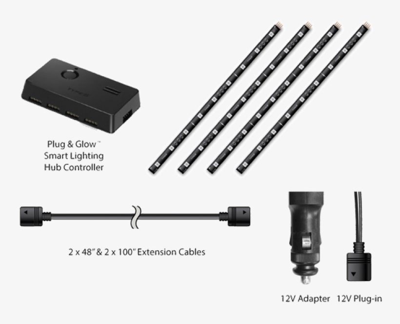 48” Deluxe Plug&glow Smart Lighting Kit, Multi-color - Smart Lighting, transparent png download