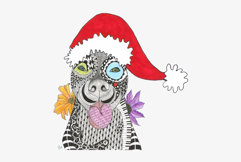 Mugsy The Pit Bull In A Christmas Hay - Pitbull Gruß-karte (sie Können Besonders Grußkarte, transparent png download