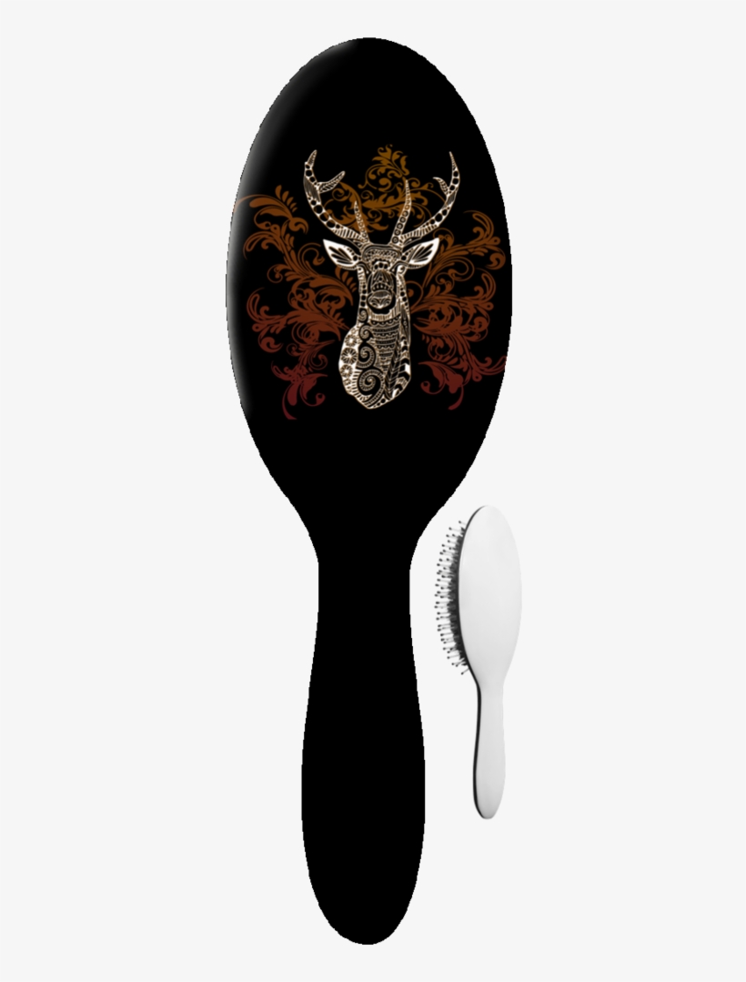 Deer Zentangle Style Hair Brushes - Reindeer, transparent png download