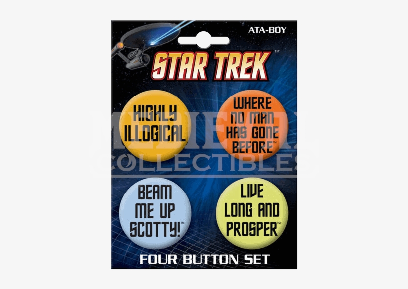 Star Trek Legendary Quotes Button Set - Star Trek, transparent png download