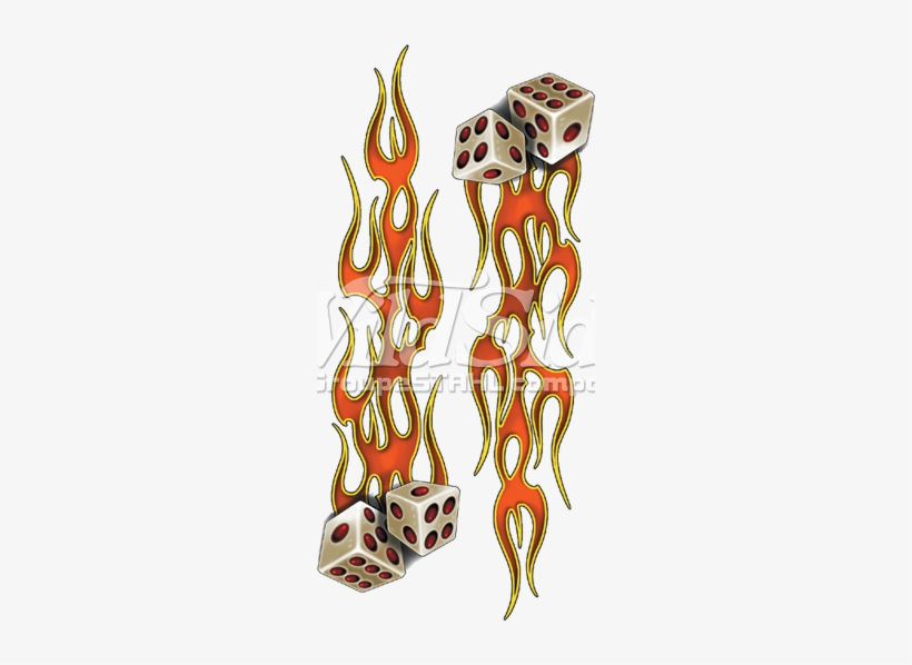 Flaming Dice Sleeves - T-shirt, transparent png download