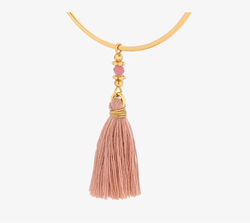 Hoop Earrings With Pink Tassels - Steel Art Ohrringe Ho23102 Roségold/silber, transparent png download