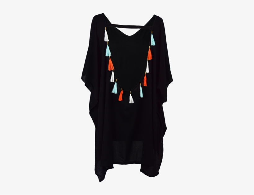 Back Tassel Poncho Clothing Lou Lou Boutiques - Day Dress, transparent png download
