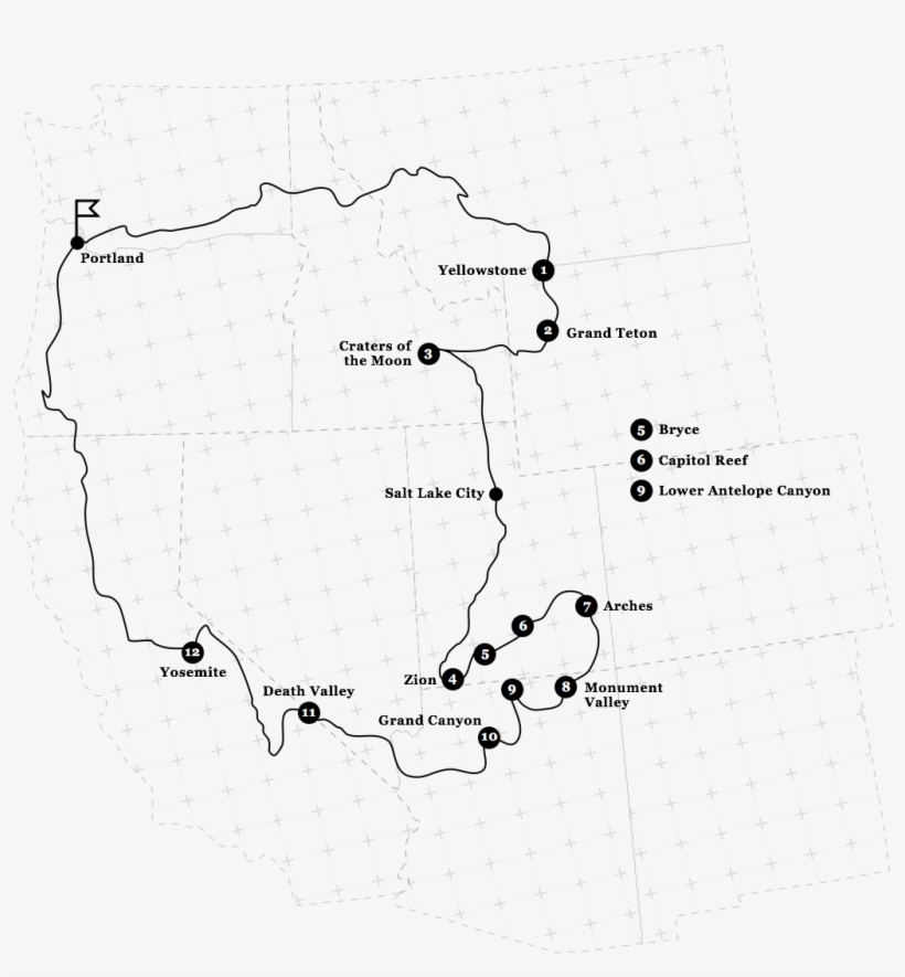 During Two Long Days I Was Driving From Portland To - Map, transparent png download