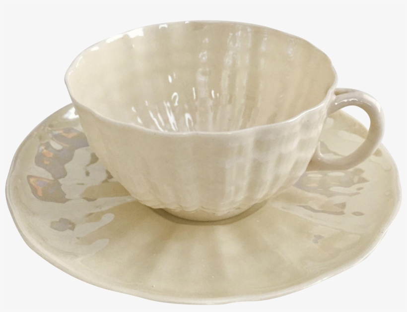Vintage Beautiful Belleek Teacup And Saucer In The - Teacup, transparent png download