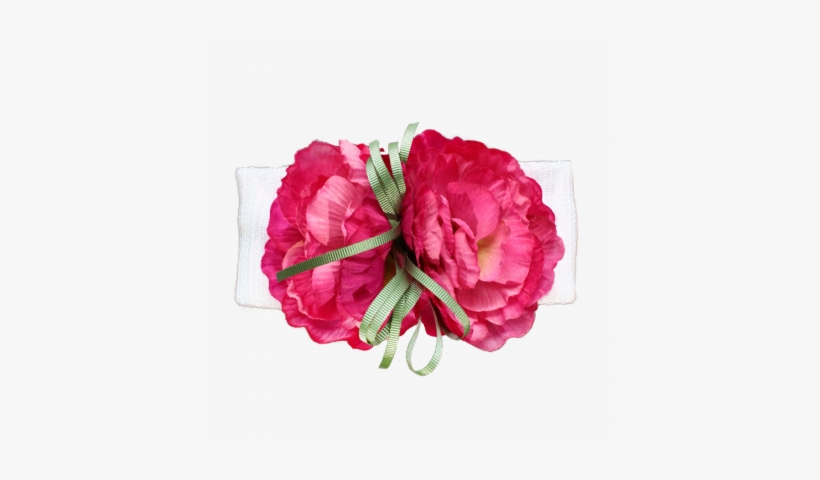 Fascia In Cotone Bianco Con Fiori Magenta - Carnation, transparent png download