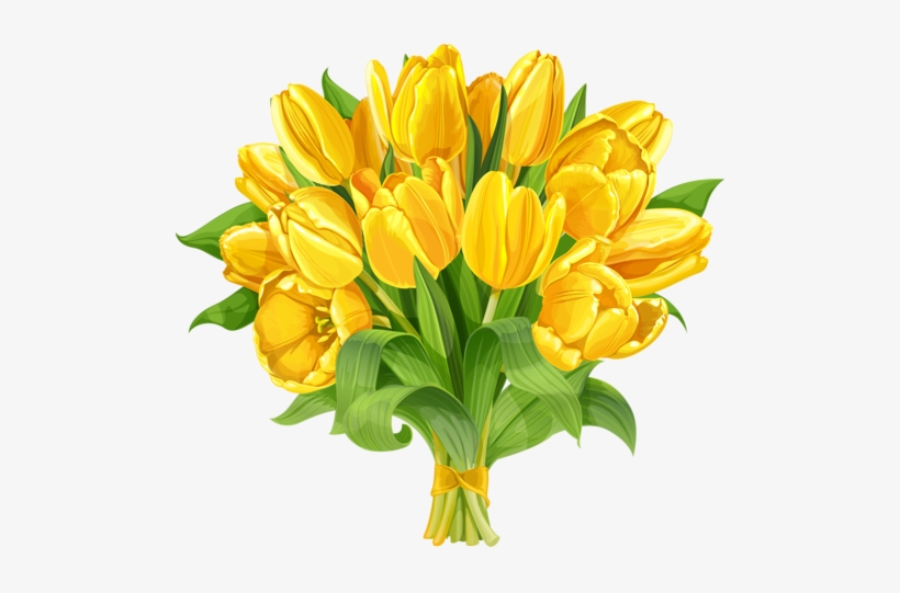 Tulip Clipart, Flower Clipart, Yellow Flowers, Art - พื้น หลัง ดอกไม้ สี เหลือง, transparent png download