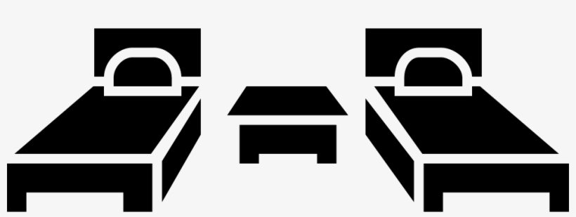 Two Single Beds And A Small Table In The Middle Of - Bed, transparent png download