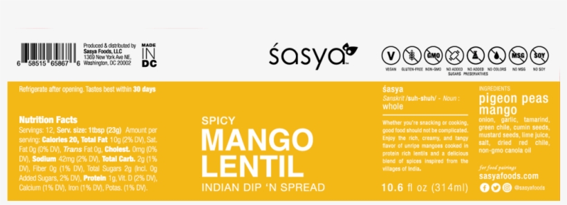 Sasya Indian Dip Salsa Spicy Gluten Free Vegan Healthy - Salsa, transparent png download