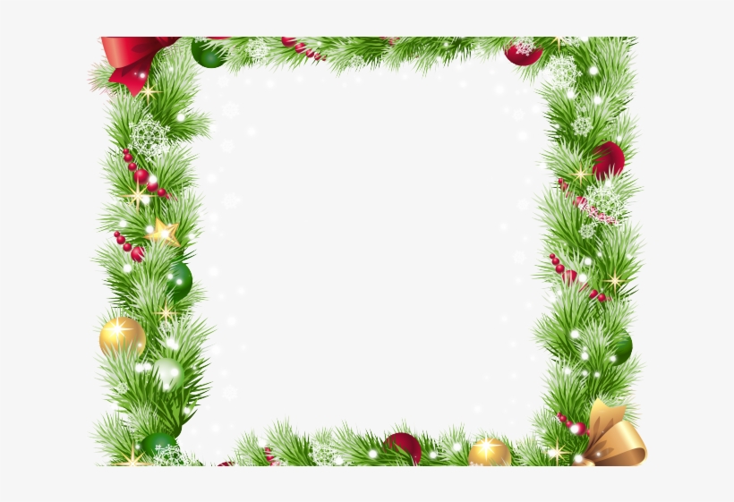 Snowflake Clipart Picture Frame - Borders For Christmas Png, transparent png download