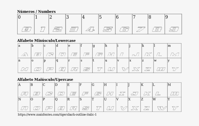 Font Details Tigershark Outline Italic - Font, transparent png download