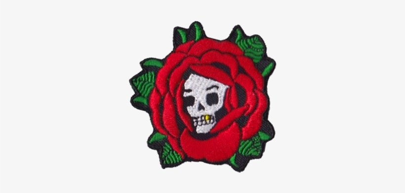 Rose Skull Patch - Illustration, transparent png download