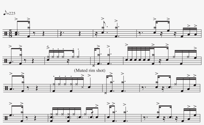 This Transitions To A Quarter Note Override Pattern - Sheet Music, transparent png download