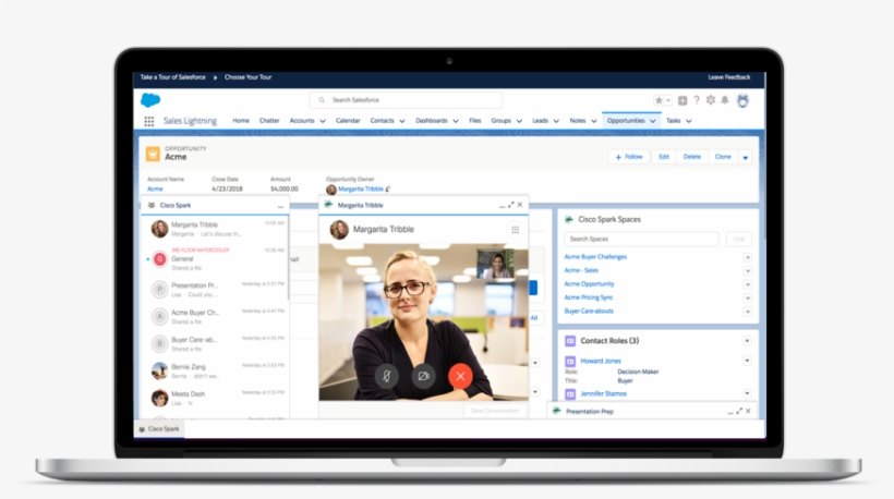 Cisco Spark Salesforce Screen - Video Chat En Workplace, transparent png download