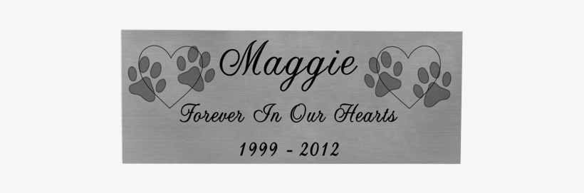 Engraved Pet Memorial Plaque- Small Silver Finish Black - Engraved Name Plates For Dogs Memorial, transparent png download