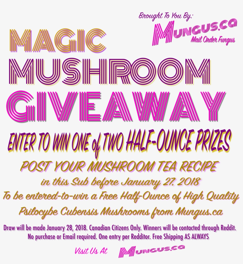 Magic Mushroom Giveaway - Poster, transparent png download