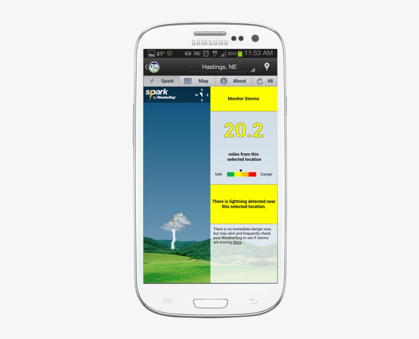 Is Lightning Nearby Know With Spark - Smartphone, transparent png download