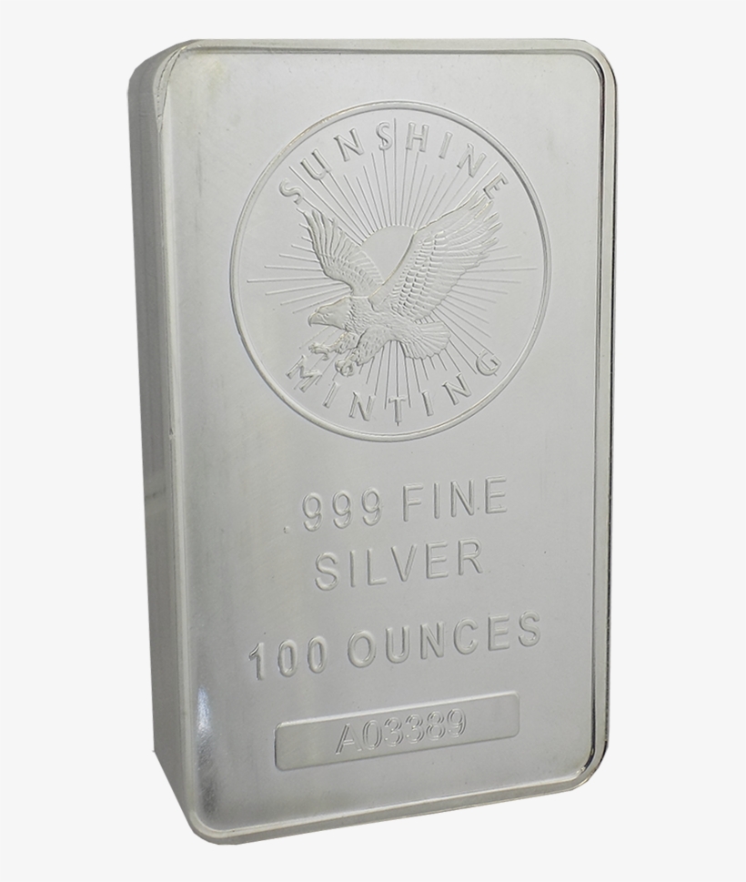 Pre-owned Sunshine Mint 100oz Silver Bar - Silver, transparent png download