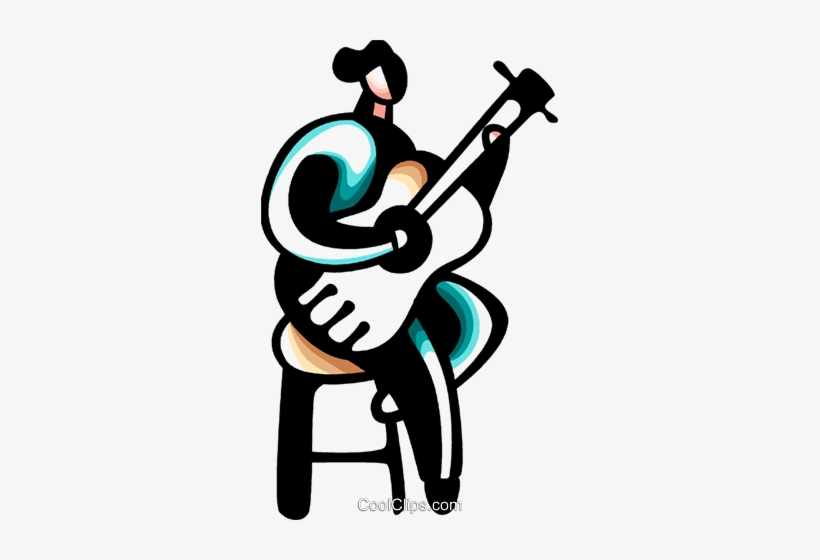 Woman Playing Acoustic Guitar Royalty Free Vector Clip - Illustration, transparent png download