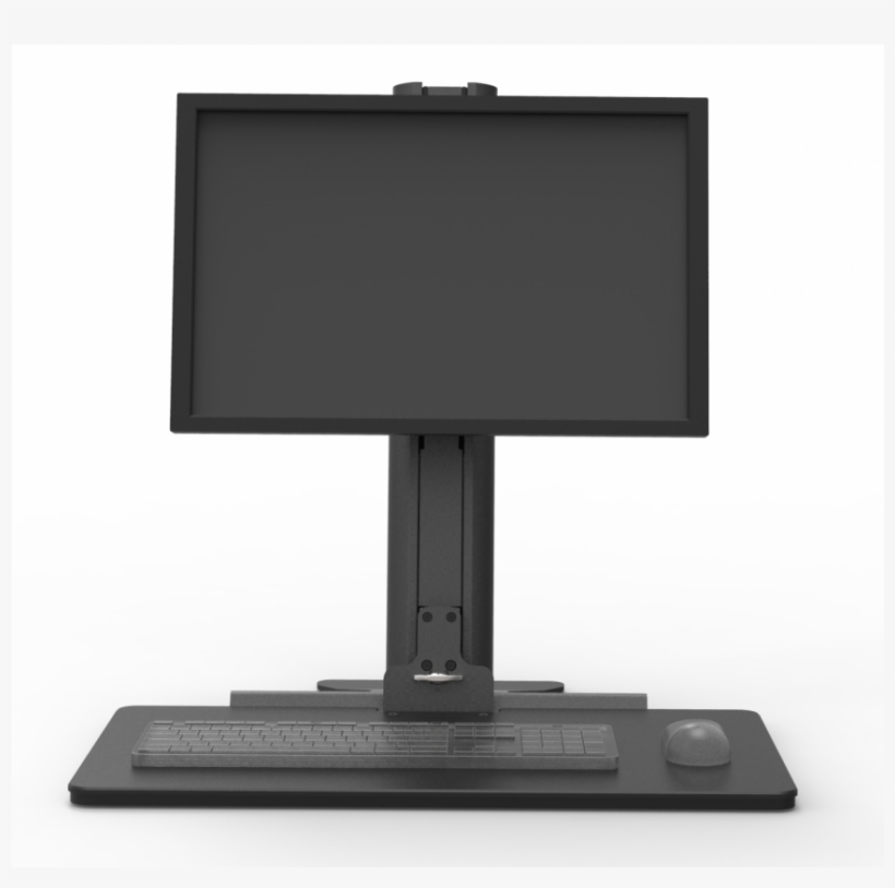 Single Screen Sit Stand Desk - Compulocks Sit Stand Workstation - Dual Monitor, transparent png download
