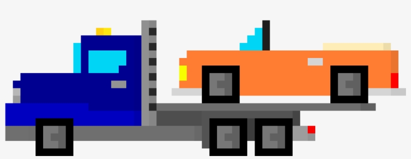 Flatbed Truck - Pixel Art, transparent png download