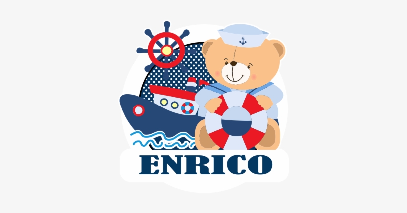 Escolha A Cor Do Seu Adesivo - Rotulo Redondo Ursinho Marinheiro, transparent png download