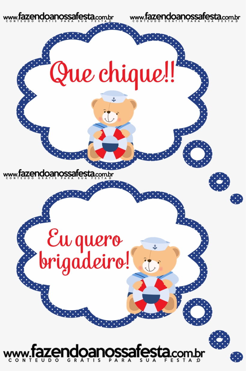 Plaquinhas Para Cha De Bebe Ursinho Marinheiro, transparent png download