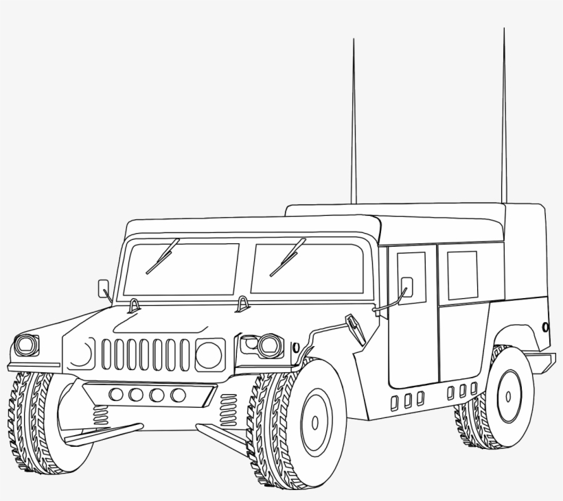 Humvee Lineart, transparent png download