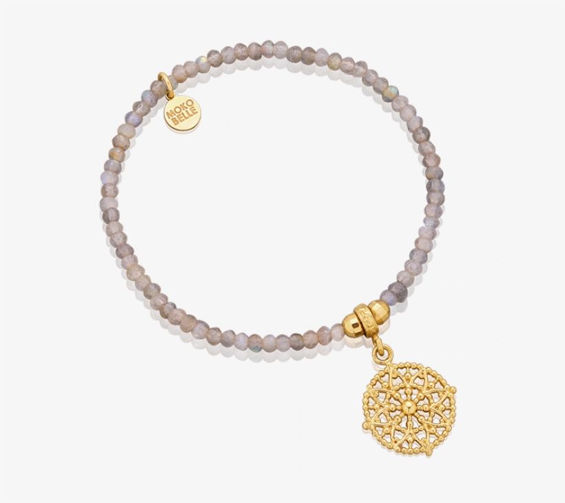 Grey Labradorites Bracelet With Gold Beads And Emma - Mandala En Circulo A Color, transparent png download