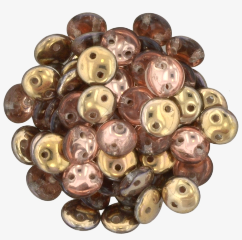 50 Czechmates 6mm Two Hole Lentil Apollo Gold Beads - Beadsmith Czechmate 6mm Lentil Glass Czech Two Hole, transparent png download