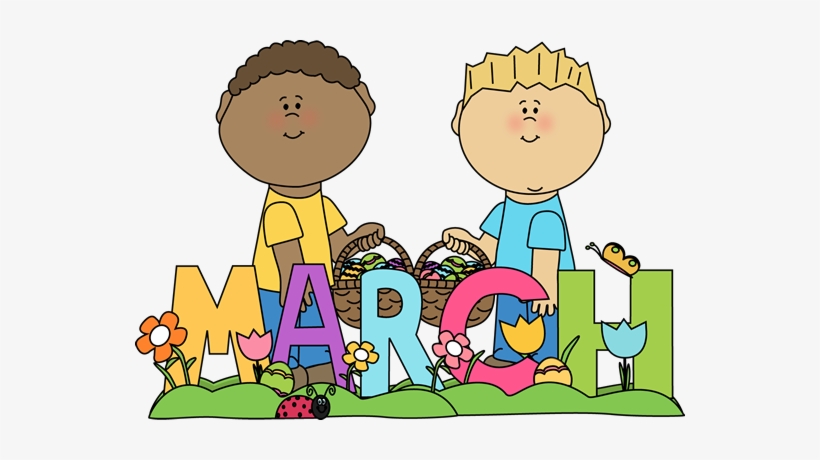Preschoolers Clipart Easter Kids Clip Art Easter Kids - Months Of The Year March, transparent png download