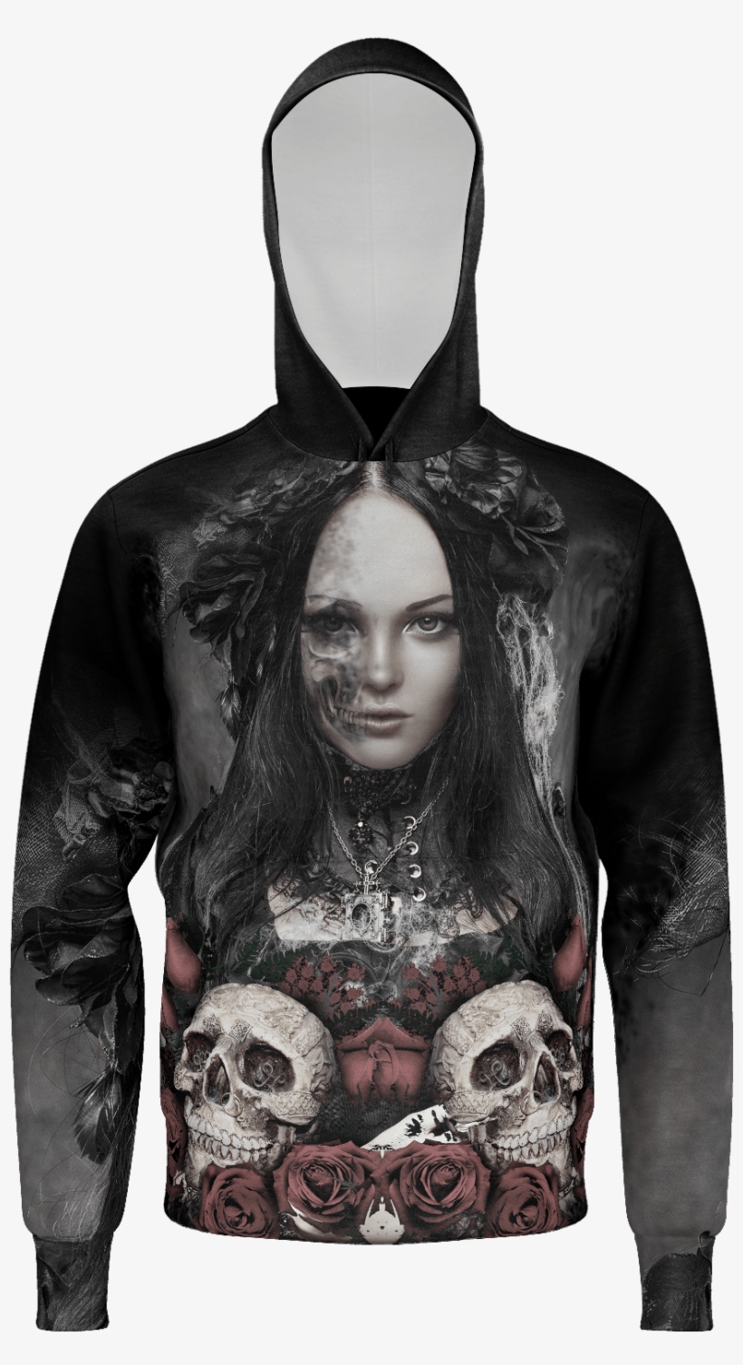 Lady Skull Hoodie - Lady Skull Basic Tees, transparent png download