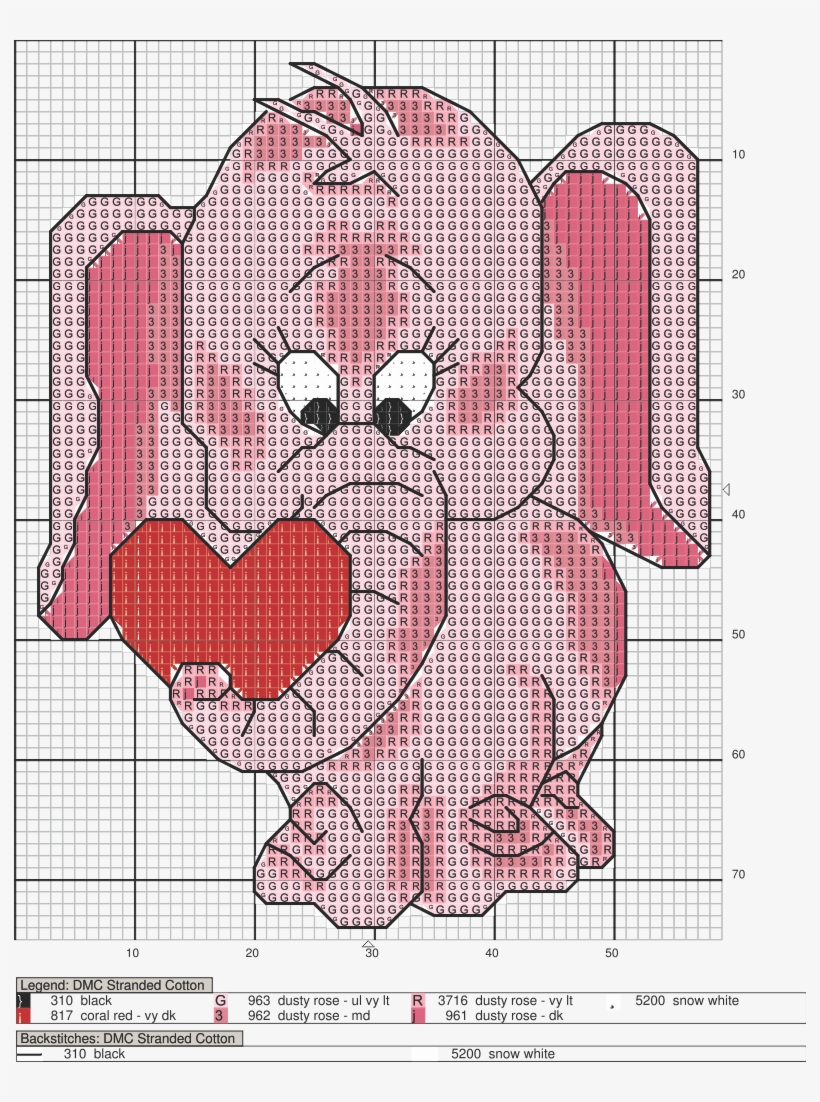 Pequeño Elefante En Punto De Cruz - Heart, transparent png download