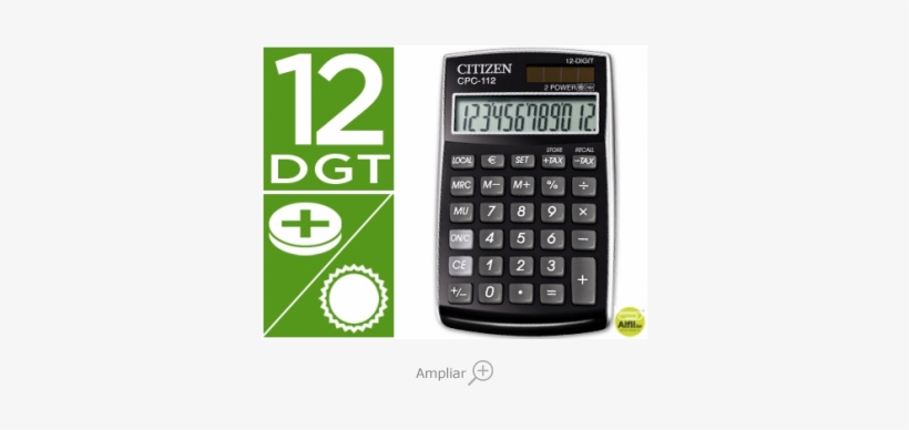 Calculadora Citizen Bolsillo Cpc-112 Bkwb 12 Digitos - Citizen Cpc-112 Basic+ Schw. Accessories, transparent png download