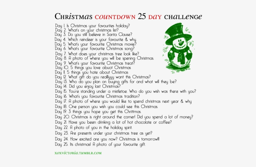 Christmas Countdown 25 Day Challenge - Christmas Countdown Photo Challenge, transparent png download
