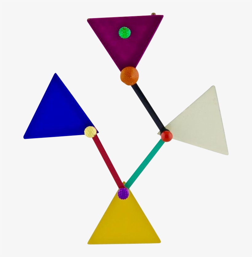 Vintage Eve Kaplin 1980s Memphis Design Move Able Enameled - Triangle, transparent png download
