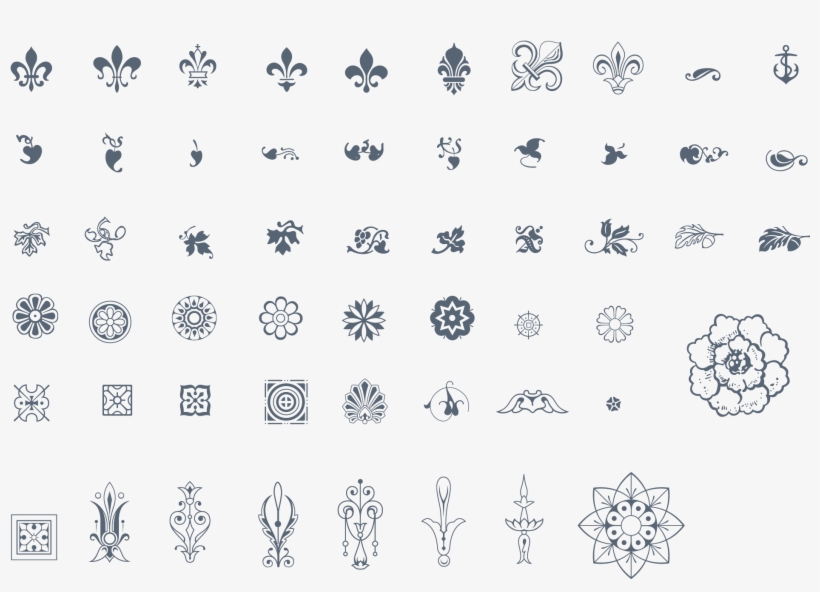 Preview All The Vector Ornaments Included, Traced By - Originals, transparent png download