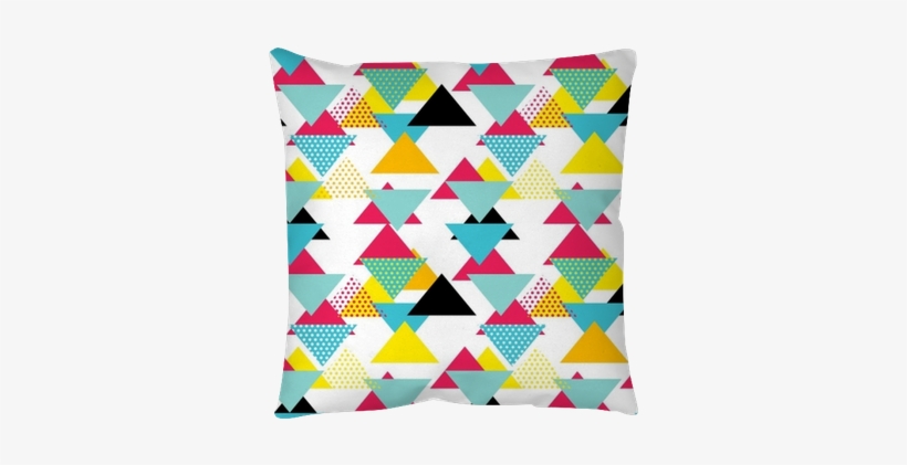 Seamless Geometric Pattern With Magenta, Blue, Yellow - Pop Art, transparent png download