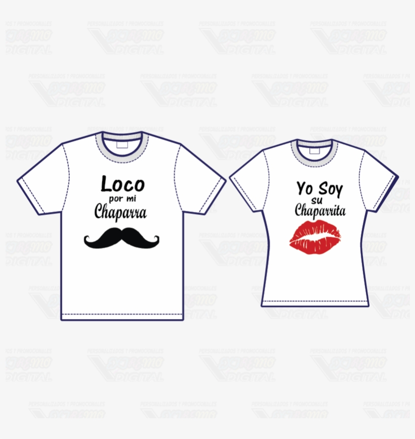 Playeras 2 Piezas Para Pareja Novios Color Blanca - White, transparent png download