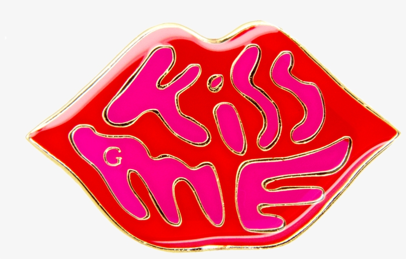 Kiss Me Pin, Pink/red, transparent png download