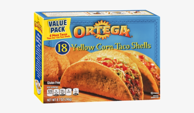 Ortega Yellow Corn Taco Shells - 18 Count, 8.7 Oz Box, transparent png download