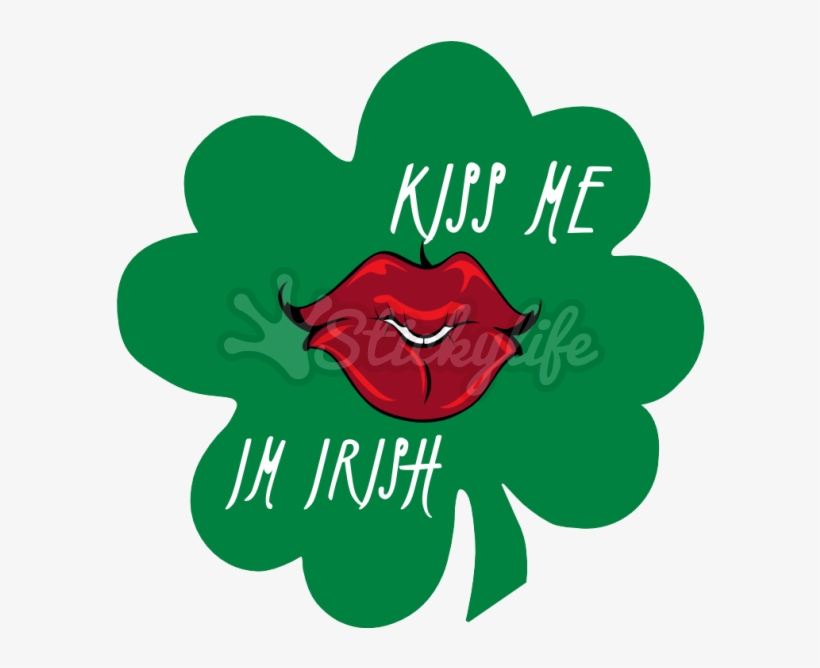 Kiss Me Im Irish Decal - Clover, transparent png download