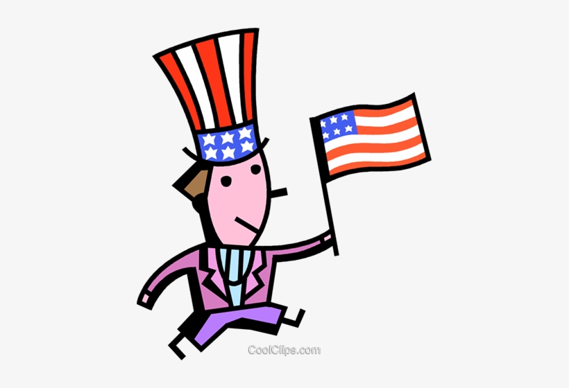 Uncle Sam With American Flag Royalty Free Vector Clip - Flag Of The United States, transparent png download