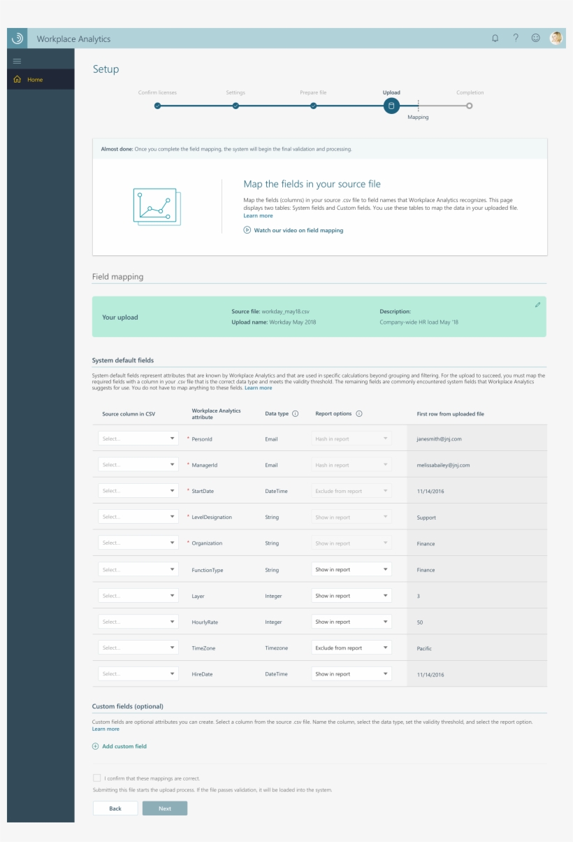 You Map These Fields During The Upload Step, As Indicated - Field, transparent png download