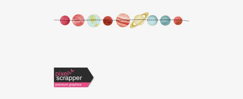 Stitched Planets Border - Digital Scrapbooking, transparent png download