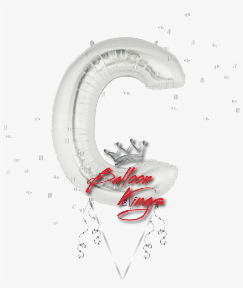 Silver Letter C - Letter C Silver Megaloon Foil Balloon 100cm, transparent png download