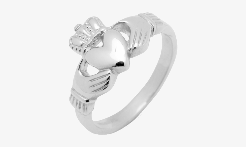 10ct W/gold Ladies Heavy Traditional Claddagh Ring - 10k Solid Gold Mens Celtic Irish Made Claddagh Ring, transparent png download