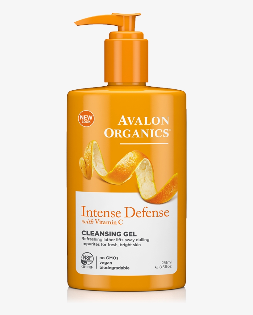 Organic Cleansing Gel - Avalon Organics Intense Defense Cleansing Gel, transparent png download